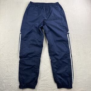 Vintage Y2K Adidas Mesh Lined Windbreaker Pants Mens Size M Blue Striped